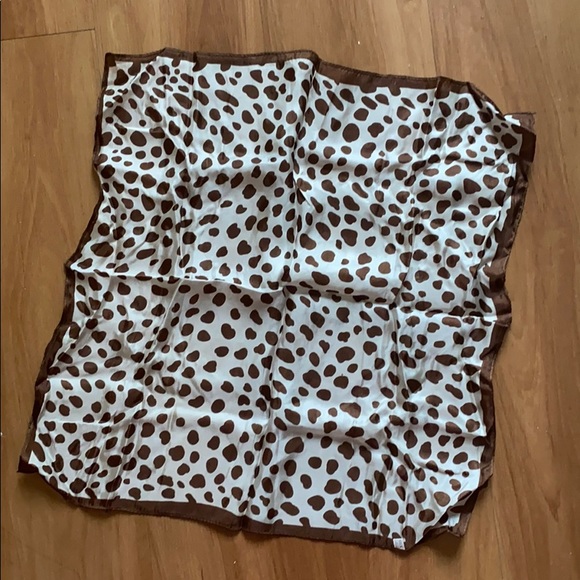 NWOT silk scarf coffee colour - Picture 2 of 4